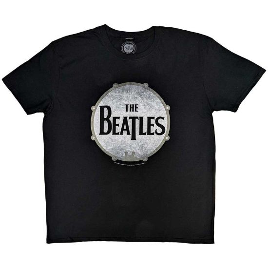 The Beatles: Drum Skin - Black T-Shirt