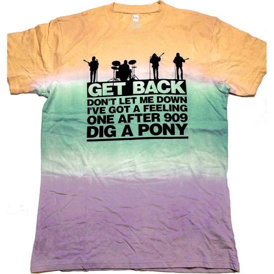 The Beatles: Get Back Gradient (Dip Dye, Dye Wash) - Multicolour T-Shirt