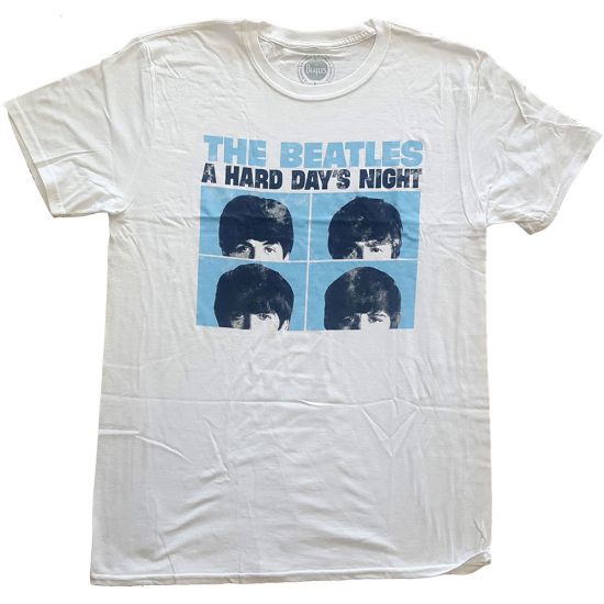 The Beatles: Hard Days Night Pastel - White T-Shirt