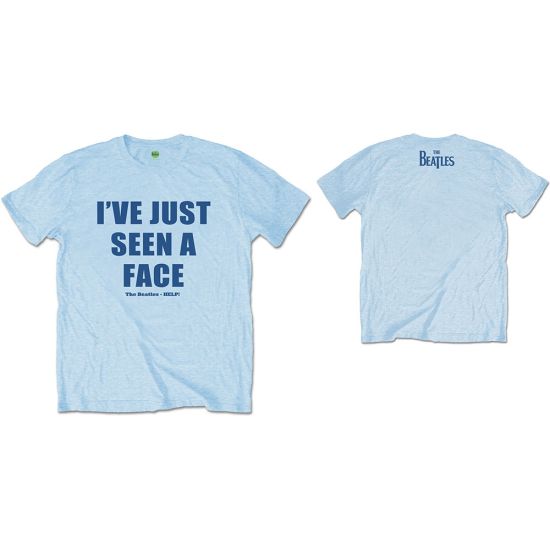 The Beatles: I've Just Seen A Face (Back Print) - Light Blue T-Shirt