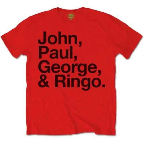 The Beatles: John, Paul, George & Ringo - Red T-Shirt