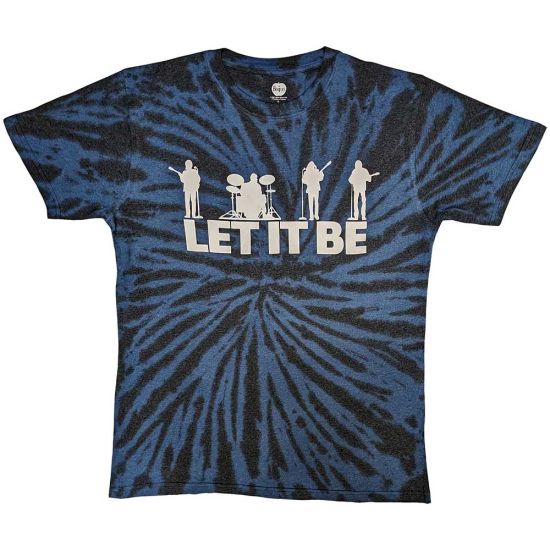 The Beatles: Let It Be Silhouette (Dye Wash) - Black T-Shirt