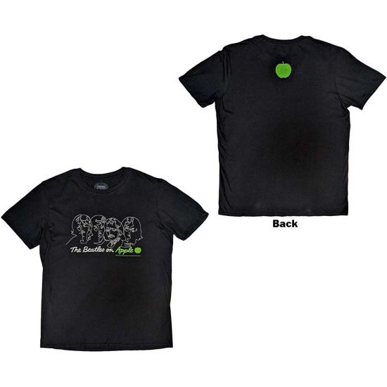 The Beatles: On Apple (Back Print) - Black T-Shirt