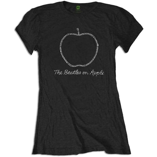 The Beatles: On Apple (Embellished) - Ladies Black T-Shirt