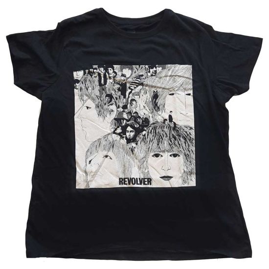 The Beatles: Revolver Album Cover - Ladies Black T-Shirt