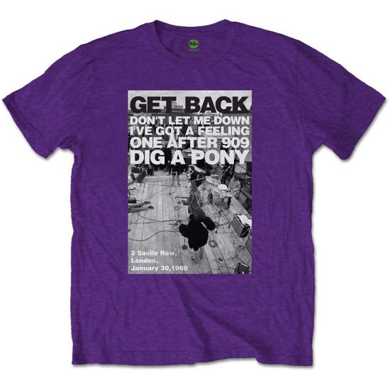 The Beatles: Rooftop Shot - Purple T-Shirt