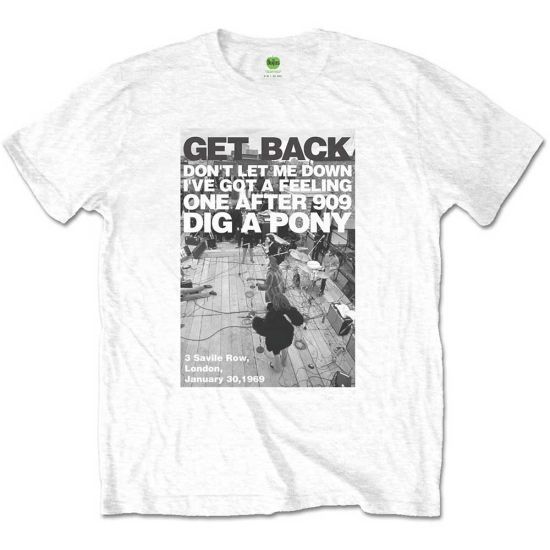 The Beatles: Rooftop Shot - White T-Shirt