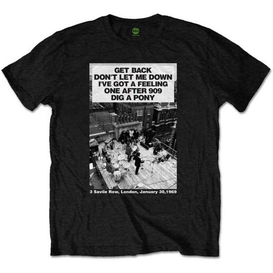 The Beatles: Rooftop Songs - Black T-Shirt