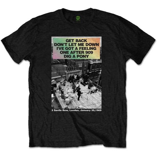 The Beatles: Rooftop Songs Gradient - Black T-Shirt