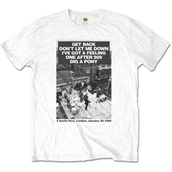 The Beatles: Rooftop Songs - White T-Shirt