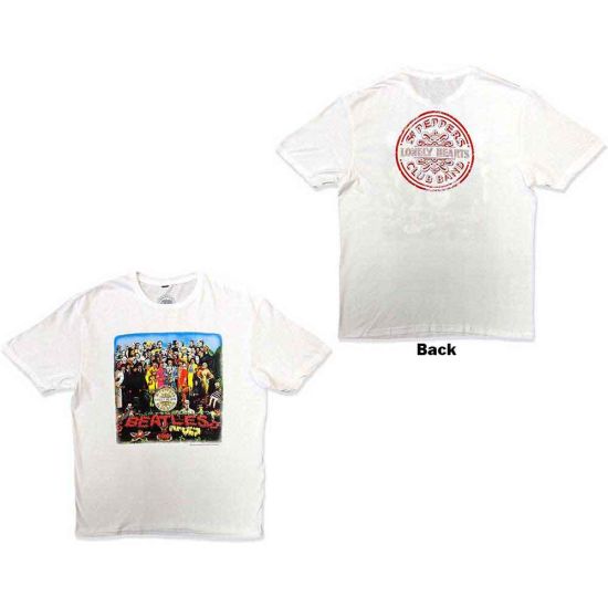 The Beatles: Sgt Pepper (Back Print) - White T-Shirt