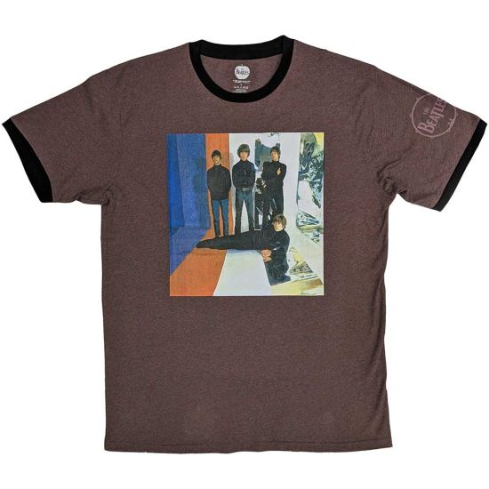The Beatles: Stripes - Maroon Red T-Shirt