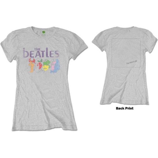 The Beatles: White Album Back (Back Print) - Ladies Grey T-Shirt