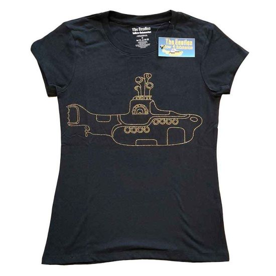 The Beatles: Yellow Submarine (Embellished) - Ladies Black T-Shirt