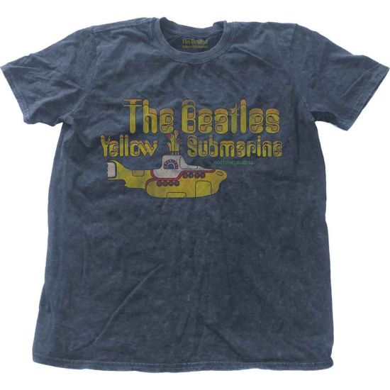 The Beatles: Yellow Submarine Nothing Is Real (Snow Wash, Dye Wash) - Denim Blue T-Shirt