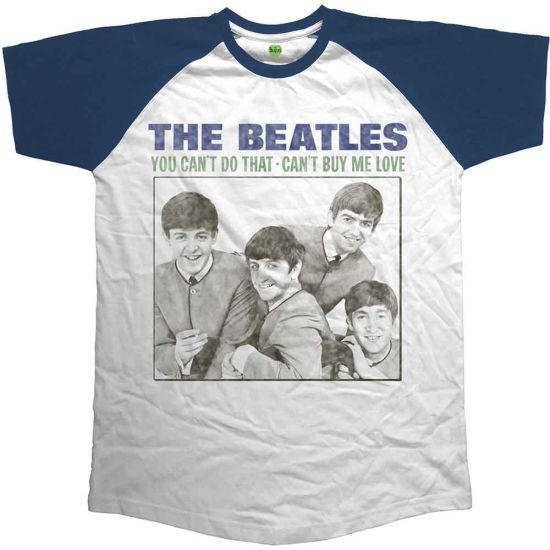 The Beatles: You Can't Do That - Can't Buy Me Love - Navy Blue & White T-Shirt