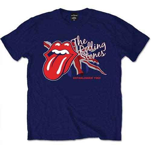 The Rolling Stones: Lick the Flag - Navy Blue T-Shirt