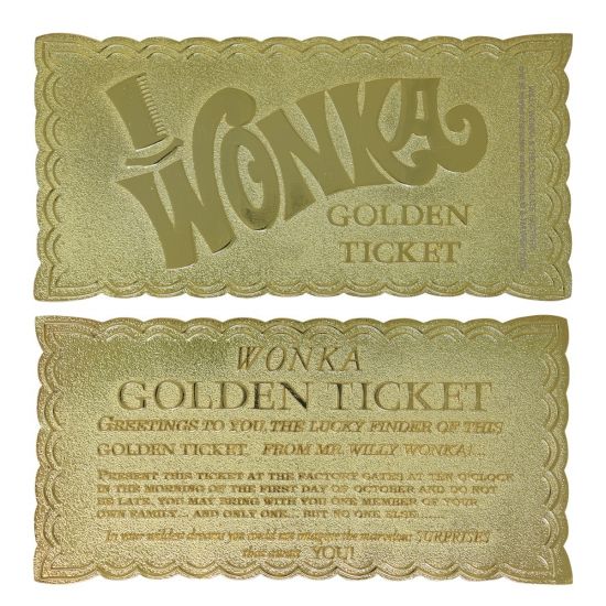 Buy Your Willy Wonka Golden Ticket Replica (Free Shipping) - Merchoid UK
