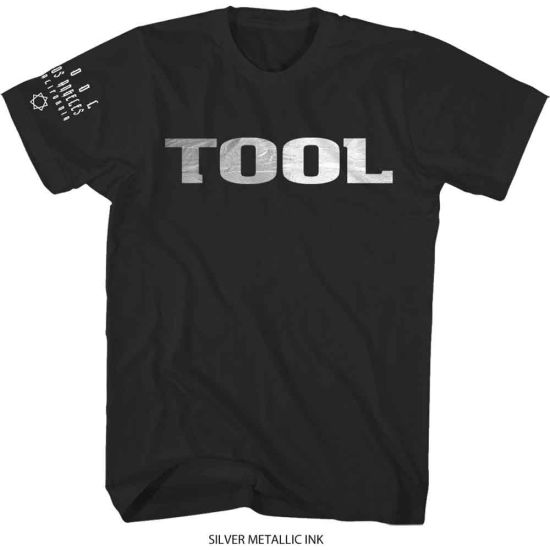 Tool: Metallic Silver Logo (Sleeve Print) - Black T-Shirt
