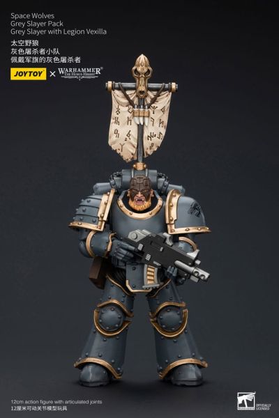 Warhammer: Space Wolves Grey Slayer Pack Grey Slayer With Legion Vexilla 1/18 Action Figure (12cm) Preorder