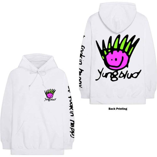 Yungblud: Face (Back Print) - White Pullover Hoodie