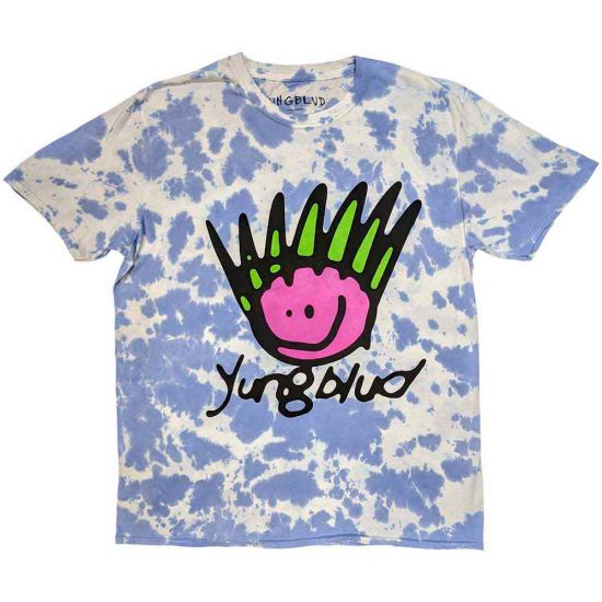 Yungblud: Face (Dip Dye, Dye Wash) - Blue T-Shirt