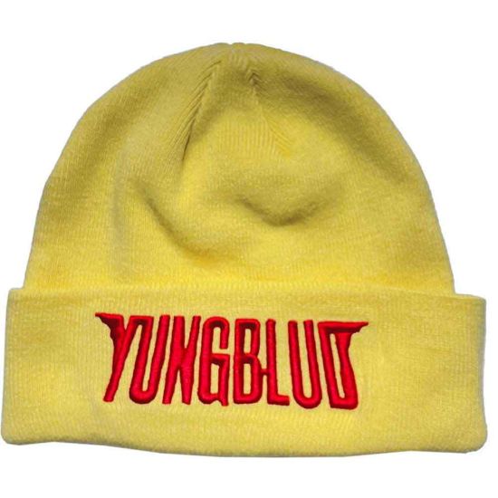 Yungblud: Red Logo (Hi-Build Embroidery) - Yellow Beanie Hat Preorder