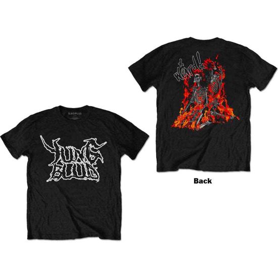 Yungblud: Weird Flaming Skeletons (Back Print) - Black T-Shirt
