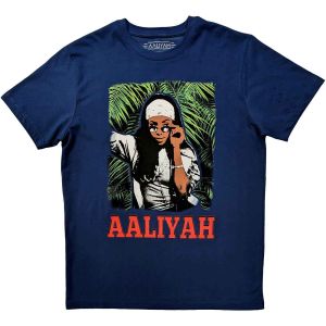 Aaliyah: Foliage - Denim Blue T-Shirt