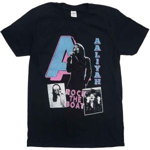 Aaliyah: Rock The Boat - Black T-Shirt