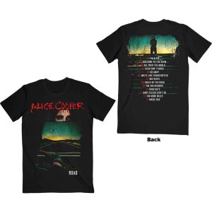 Alice Cooper: Road Cover Tracklist (Back Print) - Black T-Shirt