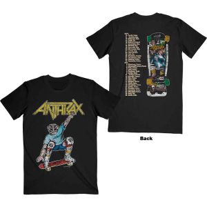 Anthrax: Spreading Skater Notman Vintage (Back Print) - Black T-Shirt