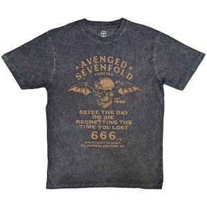 Avenged Sevenfold: Seize The Day (Dip Dye, Dye Wash) - Black T-Shirt