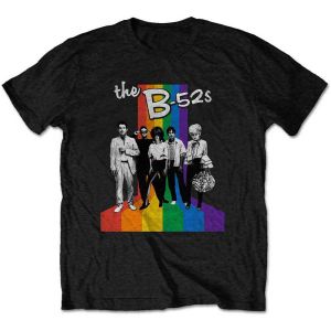 B52s: Rainbow Stripes - Black T-Shirt