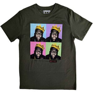 Biggie Smalls: Crown Pop Art - Green T-Shirt