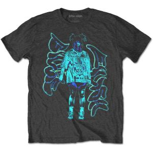 Billie Eilish: Neon Graffiti Logo - Charcoal Grey T-Shirt