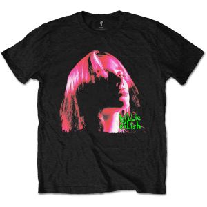 Billie Eilish: Neon Shadow Pink - Black T-Shirt