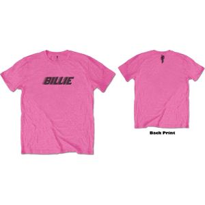 Billie Eilish: Racer Logo & Blohsh (Back Print) - Pink T-Shirt