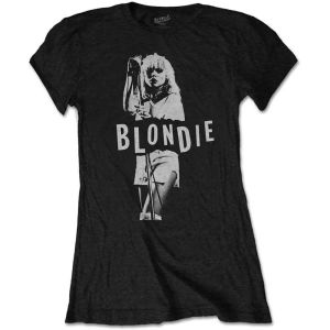Blondie: Mic. Stand - Ladies Black T-Shirt