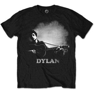 Bob Dylan: Guitar & Logo - Black T-Shirt