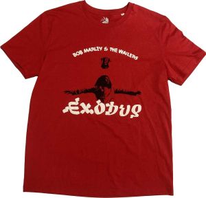 Bob Marley: Exodus Arms Outstretched (Hi-Build) - Red T-Shirt