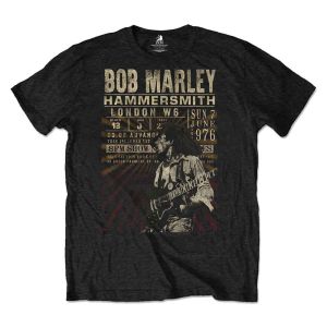 Bob Marley: Hammersmith '76 (Eco Friendly) - Black T-Shirt