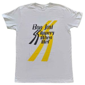 Bon Jovi: Slippery When Wet - White T-Shirt