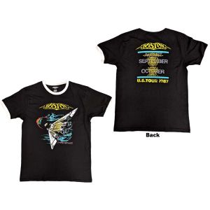 Boston: US Tour '87 (Back Print) - Black & White T-Shirt