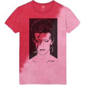 David Bowie: Aladdin Sane (Dye Wash) - Red T-Shirt