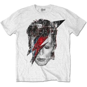 David Bowie: Halftone Flash Face - White T-Shirt