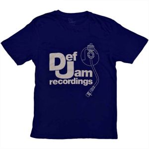 Def Jam Recordings: Logo & Stylus - Navy Blue T-Shirt