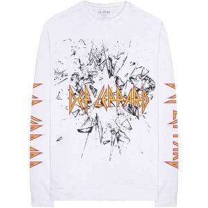 Def Leppard: Shatter (Sleeve Print) - White Long Sleeve T-Shirt