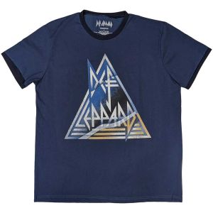 Def Leppard: Triangle Logo - Denim Blue T-Shirt