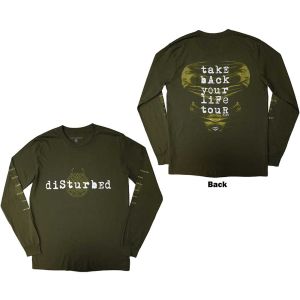 Disturbed: European Tour '23 Take Back (Back Print & Ex-Tour) - Green Long Sleeve T-Shirt